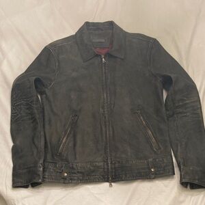 John Varvatos Charcoal Leather Jacket